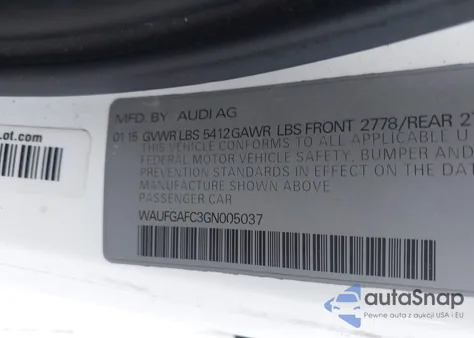 2016 Audi A6 3.0T Premium Plus from USA, damaged, VIN WAUFGAFC3GN005037